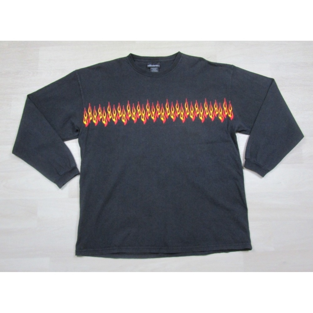 Vintage Y2K Wraparound Flames T Shirt Men's (XL) No Boundaries Cyber Skater